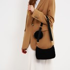 Сумка женская багет на молнии, чёрная 9951486