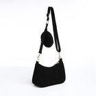 Сумка женская багет на молнии, чёрная 9951486