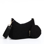 Сумка женская багет на молнии, чёрная 9951486