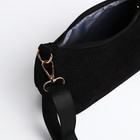 Сумка женская багет на молнии, чёрная 9951486