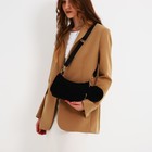 Сумка женская багет на молнии, чёрная 9951486