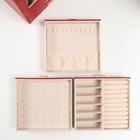 Шкатулка кожзам для украшений "Архивариус с двумя ящичками" бордовая 20х15,5х28 см - фото 23495456