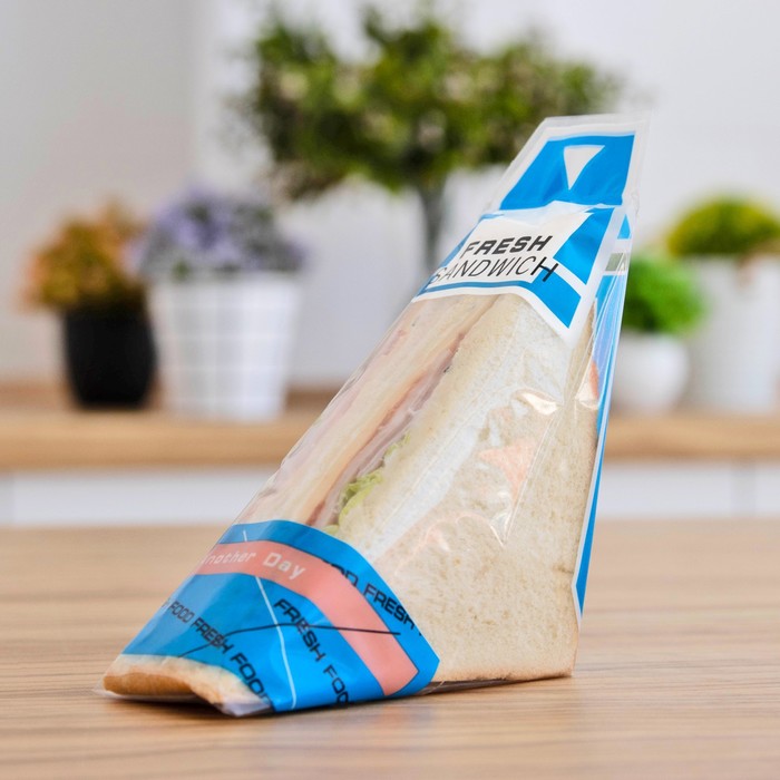 Упаковка для сэндвича, синий, 23,5  х 5,5 см
