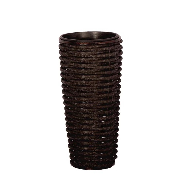 Вазон плетёный, 2 предмета: внутренняя и наружная ёмкости, 20 и 40 л, чёрный, DeckWOOD - Фото 1