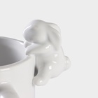 Кружка Доляна «Зайка», 380 мл, керамика, белая - Фото 2