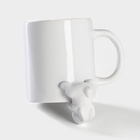 Кружка Доляна «Зайка», 380 мл, керамика, белая - Фото 3