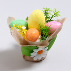 Пасхальный декор «Корзинка с яйцами» 11х11х12 см - Фото 3