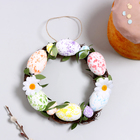 Пасхальный декор «Венок с ромашками» 20×20×4 см - Фото 1