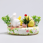 Пасхальный декор «Курочка и зайцы» 13,5 × 13,5 × 8 см - Фото 4