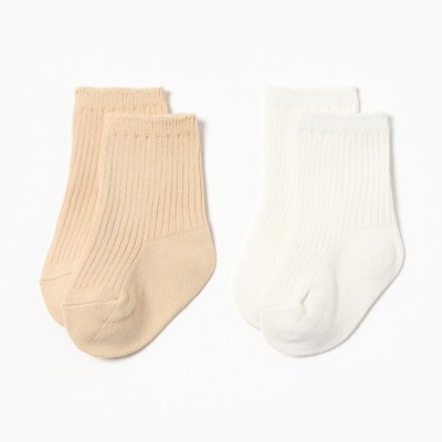 Носки детские Крошка Я Basic Line, 2 пары, 12-24 мес., молочный, бежевый