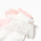 Набор носков Крошка Я Basic Line, 2 пары, 0-6 мес., белый/розовый - Фото 2