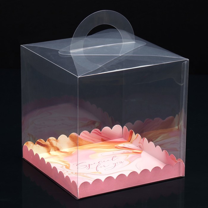 Коробка кондитерская, сундук, упаковка, «Розовая гамма», 20 х 20 х 20 см - Фото 1