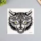 Татуировка на тело черная "Волк" 38х24 см - фото 109530114