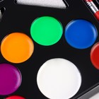 Грим для лица и тела, 7 цветов + 4 карандаша + 2 аппликатора + 2 губки - фото 8715545