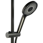 Душевая система ZEIN Z1013, тропическая и ручная лейка 5 режимов, 2 шланга, мыльница, графит - Фото 2