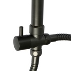 Душевая система ZEIN Z1013, тропическая и ручная лейка 5 режимов, 2 шланга, мыльница, графит - Фото 4