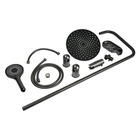 Душевая система ZEIN Z1013, тропическая и ручная лейка 5 режимов, 2 шланга, мыльница, графит - Фото 13