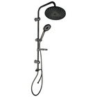 Душевая система ZEIN Z1013, тропическая и ручная лейка 5 режимов, 2 шланга, мыльница, графит - Фото 15
