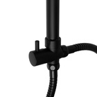 Душевая система ZEIN Z1014, тропическая и ручная лейка, 2 шланга, мыльница, черная - Фото 12