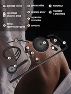 Душевая система ZEIN Z1014, тропическая и ручная лейка, 2 шланга, мыльница, черная - фото 14697960