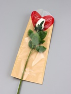 Пакет - конус для цветов, «Это для тебя», крафт+ красный, 14×40 см - Фото 2