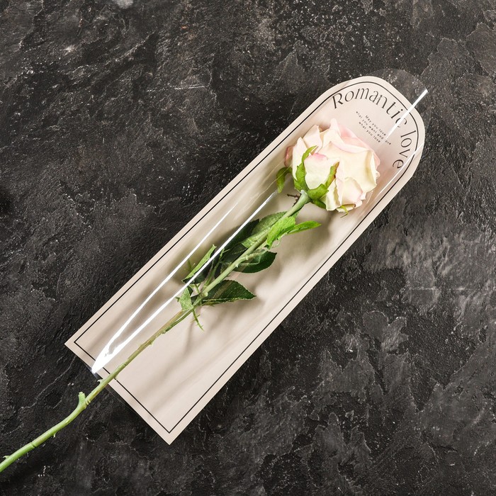 Пакет-конус для цветов, "Романтика", кофе с молоком, 14х40 см - Фото 1
