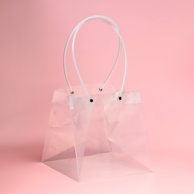 Пакет подарочный с квадратным дном, прозрачный, 16×15×17 см