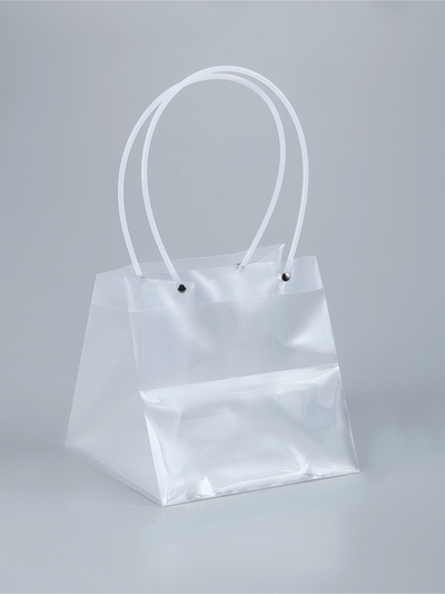 Пакет подарочный с квадратным дном, прозрачный, 20×20×20 см