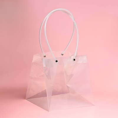 Пакет подарочный с квадратным дном, прозрачный, 20×20×20 см