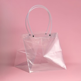 Пакет подарочный с квадратным дном, прозрачный, 25×25×25 см