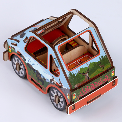 Конструктор 3D «Машинка горы», 19 деталей