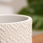 Горшок цветочный "Бисер" белый цилиндр №2, 1,8 л - фото 23489754