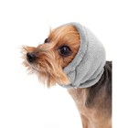 Капор зимний трикотажный для собаки, размер XS (Диаметр 17-26 см, Длина 13 см), серый - фото 297481076