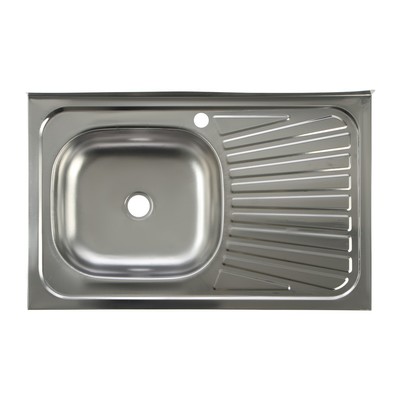 УЦЕНКА Мойка кухонная TRIO, накладная, без сифона, 80х50см, левая, нержавеющая сталь 0.4мм