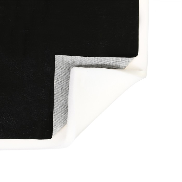 Комплект для перетяжки мебели, 50 × 50 см: иск.кожа, поролон 20 мм, чёрный