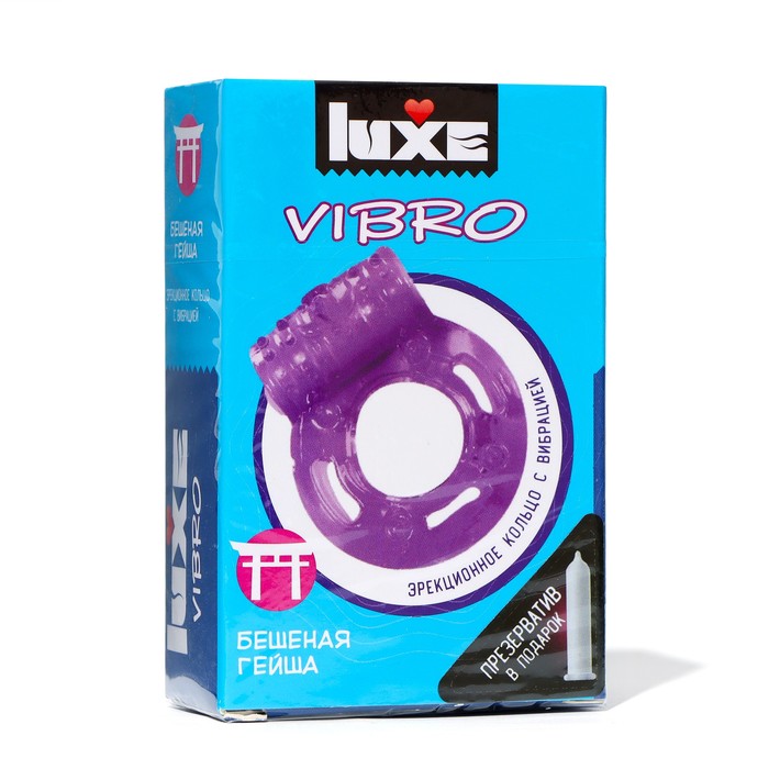 Виброкольцо LUXE VIBRO Бешеная Гейша + презерватив, 1 шт.