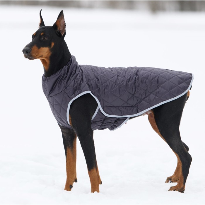 Жилет зимний на молнии для собак "Стежка", размер 37 (ДС 37 см, ОГ 55 см, ОШ 37 см), баклажан   1026 - Фото 1