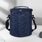 Сумка-футляр «Синие цветы», 2 люверса, d = 21 × 23 см, цвет разноцветный - фото 23468695