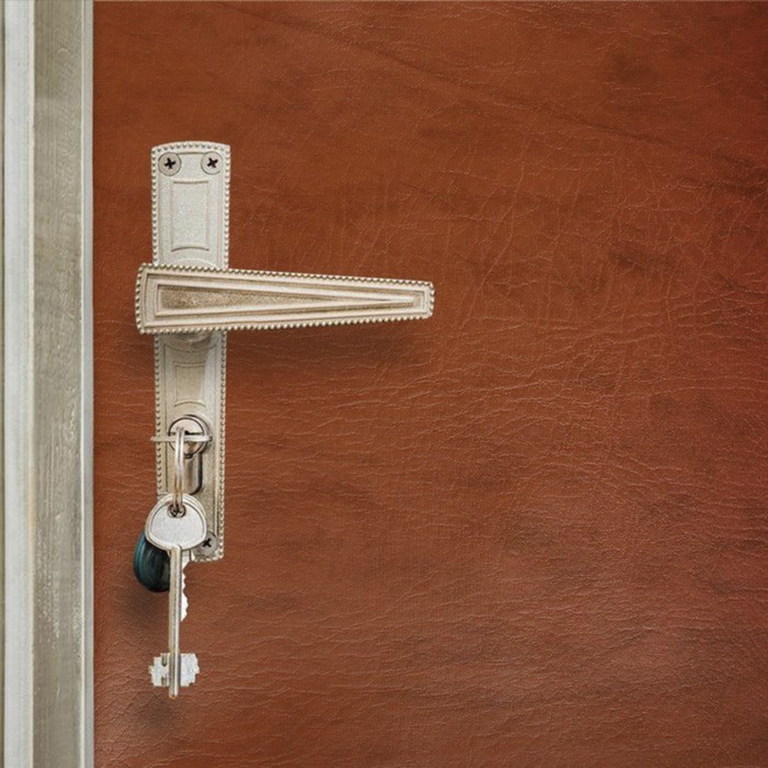 Комплект для обивки дверей, 160 × 200 см: иск.кожа, ватин, гвозди 50 шт., струна 10 м, коричневый, Praktische Home - Фото 1