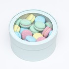 Подарочная коробка круглая Frilly лагуна, завальцованная с окном, 21×11 см - Фото 2