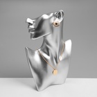 УЦЕНКА Бюст для украшений , пол-лица, отверстие под серьгу, 18×5×26, цвет серебро - Фото 2