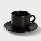 Чайная пара Carbone: чашка 200 мл, h=6,5 см, блюдце d=15,3 см, цвет чёрный - Фото 2