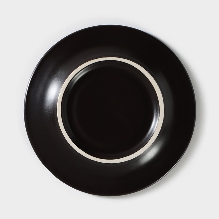 Блюдце фарфоровое универсальное Carbone, d=15 см, h=2 см, цвет чёрный - фото 1907979961
