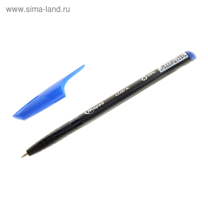 Ручка шариковая Maped Green Dark стержень синий, узел 0.6 мм, трехгранная, одноразовая