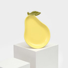 Тарелка керамическая "Груша", плоская, желтая, 22,5 см, 1 сорт, Иран - фото 320934214