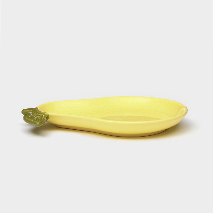 Тарелка керамическая "Груша", плоская, желтая, 22,5 см, 1 сорт, Иран - фото 1909444713