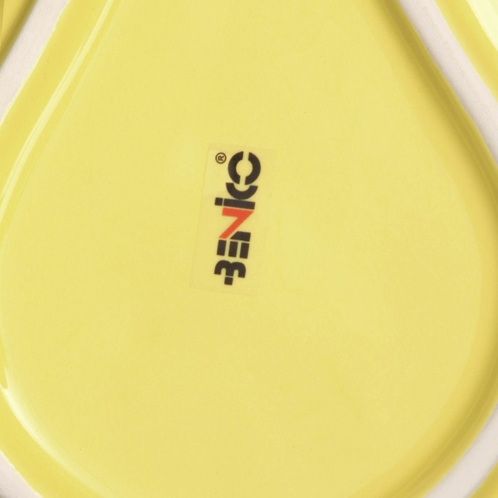 Тарелка керамическая "Груша", плоская, желтая, 22,5 см, 1 сорт, Иран - фото 1909444715
