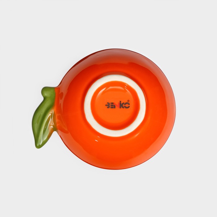Тарелка керамическая "Апельсин", глубокая, оранжевая, 14 см, 1 сорт, Иран - фото 1907980001