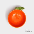 Тарелка керамическая "Апельсин", глубокая, оранжевая, 14 см, 1 сорт, Иран - Фото 2