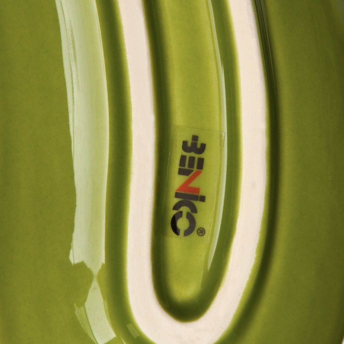 Тарелка керамическая "Кабачок", плоская, зеленая, 28,5 см, 1 сорт, Иран - фото 1919837936
